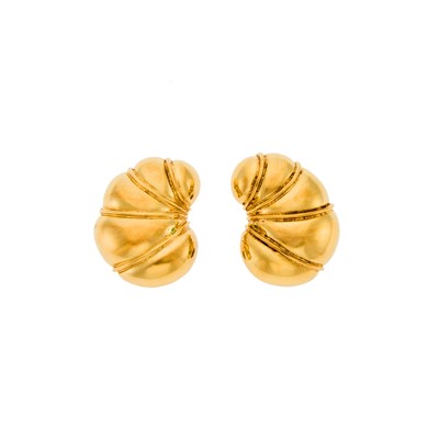 Lot 1042 - Pair of Gold Croissant Earclips
