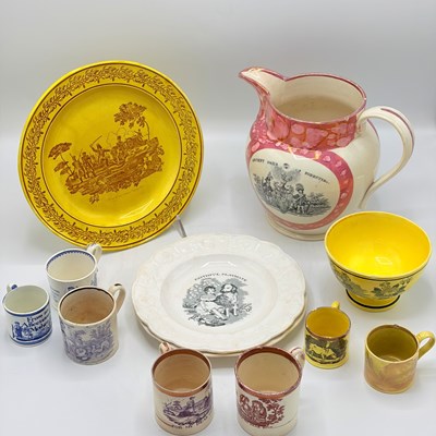 Lot 1140 - Group of Transfer-decorated Pottery Table Articles