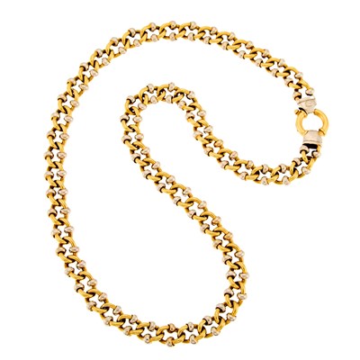 Lot 1007 - Two-Color Gold Link Necklace
