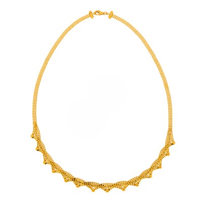 Lot 1054 - Gold Bead Necklace