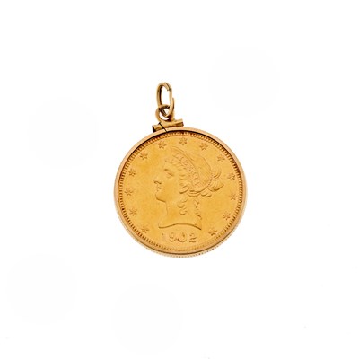 Lot 1114 - Gold and Gold Coin Pendant