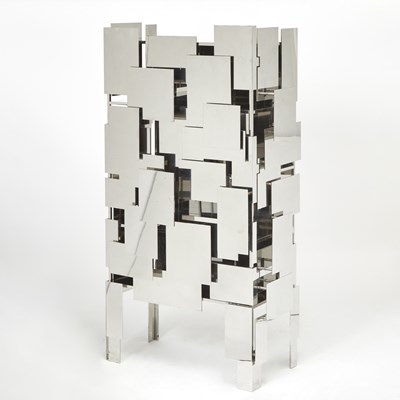 Lot 427 - Mattia Bonetti Stainless Steel "Strata" Cabinet