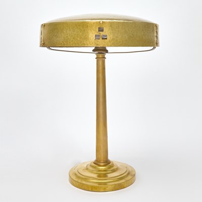 Lot 246 - Secessionist Hammered Brass Table Lamp