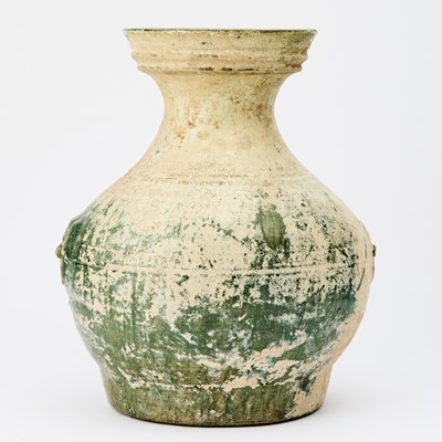 Lot 67 - A Chinese Green Glazed Pottery Jar, Hu