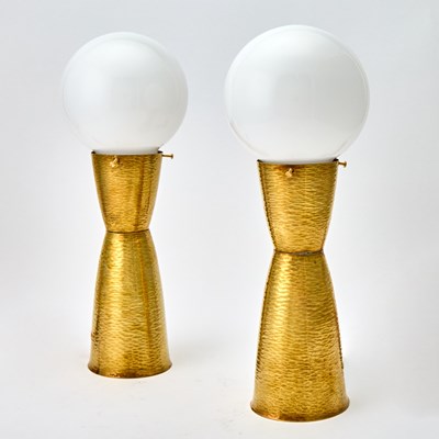 Lot 255 - Pair of Mid-Century Modern Style Brass Table Lamps