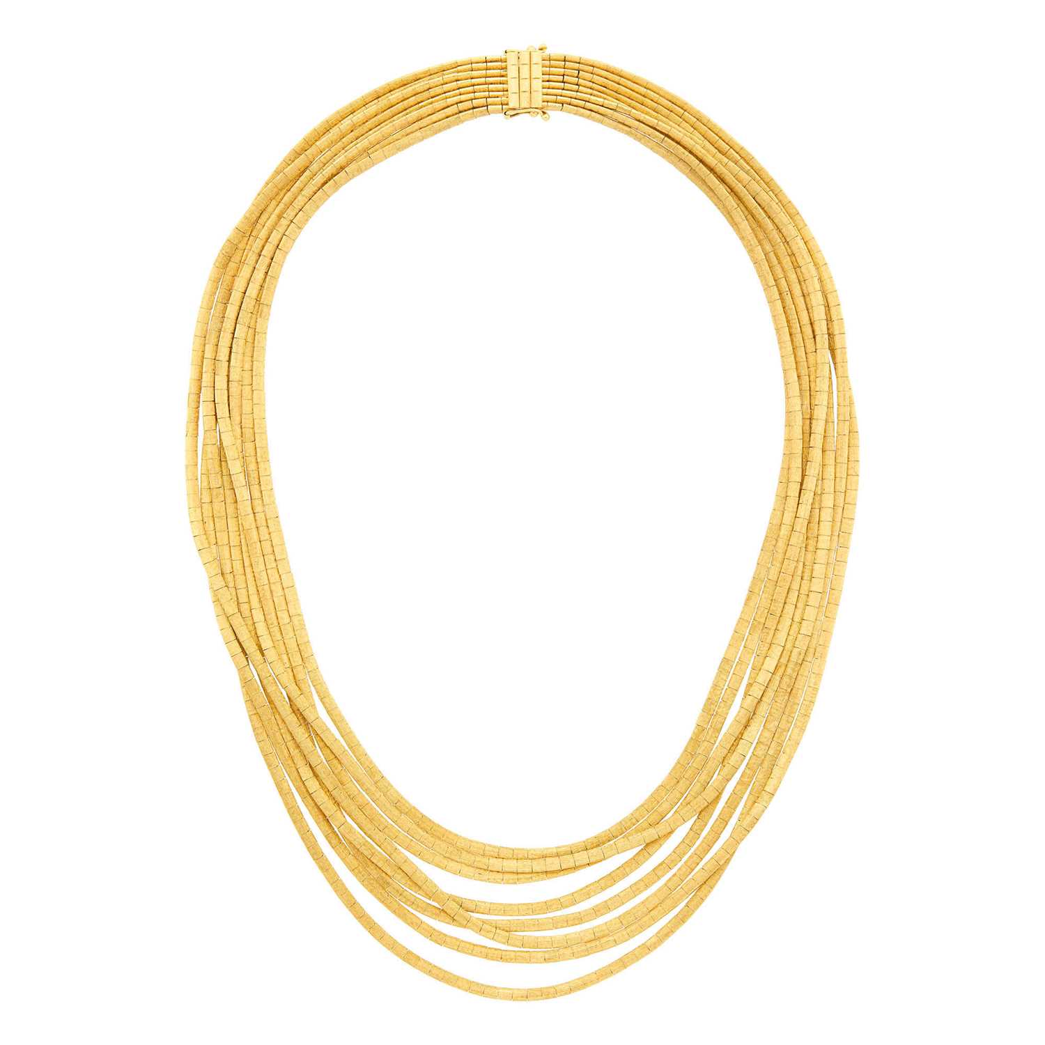 Lot 167 - Eight Strand Gold Necklace