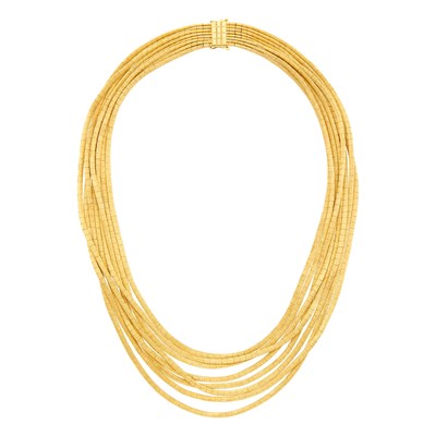 Lot 167 - Eight Strand Gold Necklace