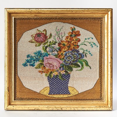 Lot 247 - Beadwork Picture of a Vase of Flowers