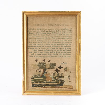 Lot 249 - Needlework Sampler "KINGS CHAP XVII"