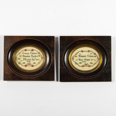 Lot 250 - Pair of Miniature Coleman Family Samplers