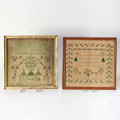 Lot 251 - Two Needlework Samplers "Amy Paget" and "Susanna Andrews"