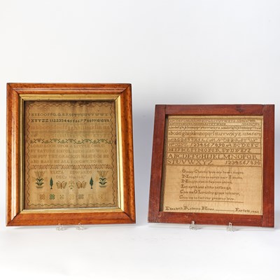 Lot 253 - Two Needlework Samplers "Eliza Edwards" and "Elizabeth Hines"