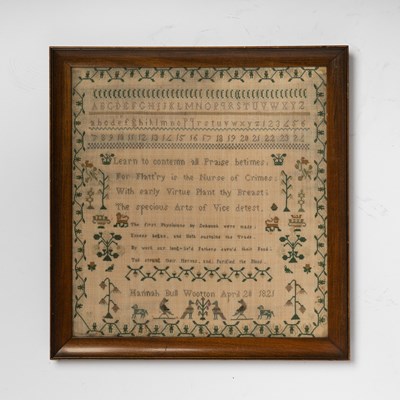 Lot 257 - Needlework Sampler "Hannah Bull Wootton"
