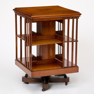 Lot 262 - Edwardian Rotating Mahogany Bookcase