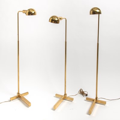 Lot 263 - Three Brass Floor Lamps