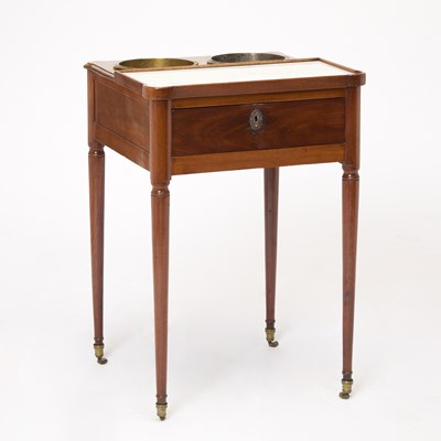 Lot 121 - Louis XVI Mahogany Marble Top Rafraichissoir