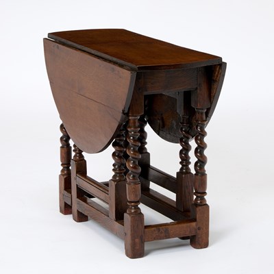 Lot 268 - Jacobean Style Oak Gate-Leg Drop-Leaf Table