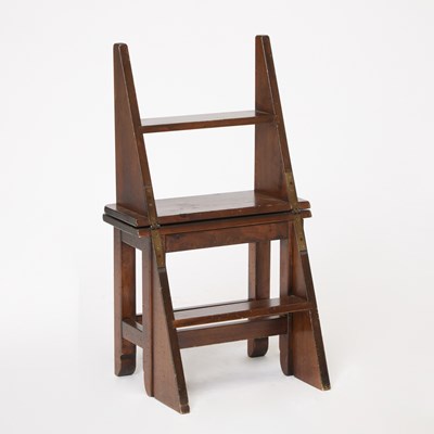 Lot 274 - Folding Poplar Library Steps