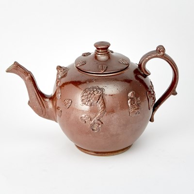 Lot 288 - English Salt Glazed Stoneware Teapot and Cover