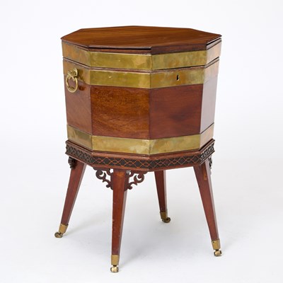 Lot 311 - George III Brass-Bound Mahogany Wine Cellarette