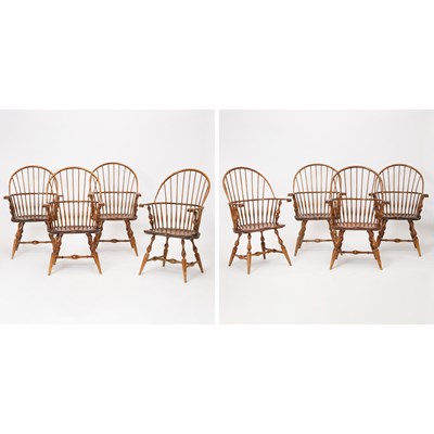 Lot 153 - Set of Eight Wallace Nutting Windsor Armchairs