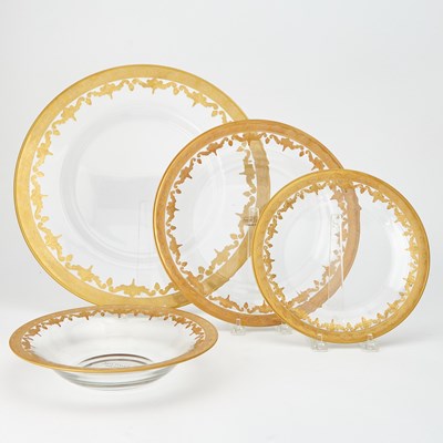 Lot 319 - Arte Italica Vetro Gold Italian Glass Partial Dinner Service