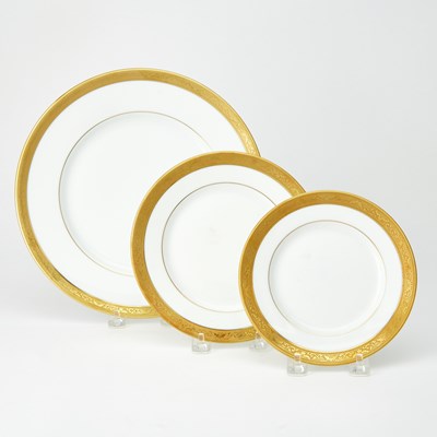 Lot 327 - Raynaud Limoges Gilt Rimmed Porcelain Partial Service