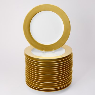 Lot 328 - Set of Eighteen Bernardaud London Gilt Rimmed Porcelain Plates