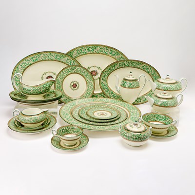 Lot 330 - Wedgewood "Praze Green" Bone China Service