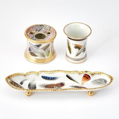 Lot 334 - Flight Barr & Barr Porcelain Three-Piece Desk Set