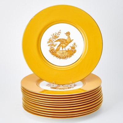 Lot 355 - Set of Twelve Spode Yellow Ground Porcelain Plates