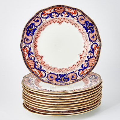 Lot 359 - Assembled Set of Eleven Royal Crown Derby Porcelain Dinner Plates