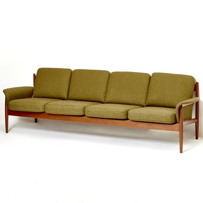 Lot 358 - Greta Jalk for France & Sons Upholstered Teak Sofa