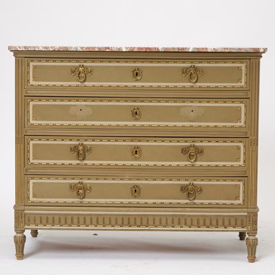 Lot 268 - Louis XVI Style Marble Top Painted Commode
