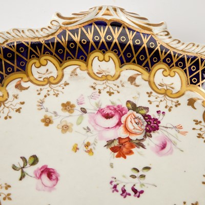 Lot 106 - English Porcelain Blue-Ground Shaped Oval Dish
