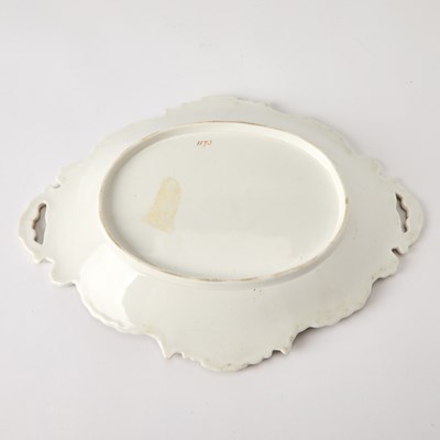Lot 106 - English Porcelain Blue-Ground Shaped Oval Dish