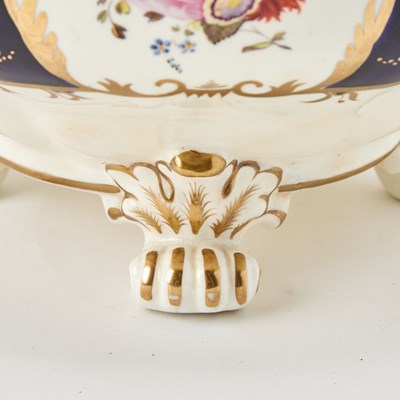 Lot 149 - English Porcelain Blue-Ground Soup Tureen, Cover and Stand