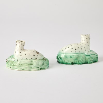 Lot 99 - Four English Pottery Figures of Leopards