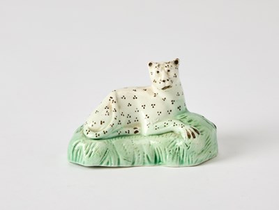Lot 99 - Four English Pottery Figures of Leopards