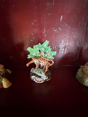 Lot 99 - Four English Pottery Figures of Leopards