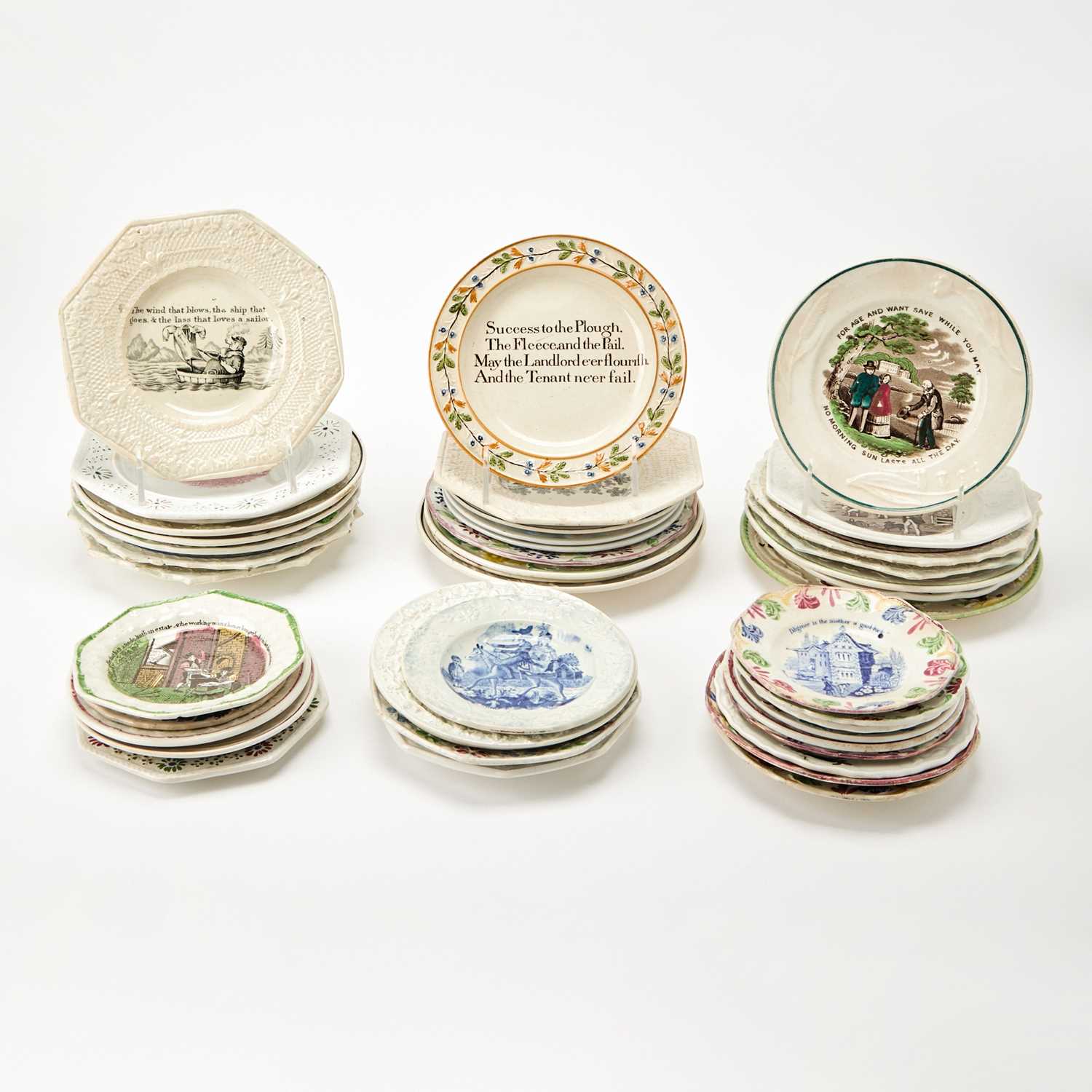 Lot 182 - Group of Children's Nursery Pottery Plates
