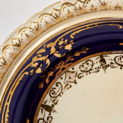 Lot 150 - Pair of English Porcelain Blue-Ground Vegetable Dishes and Covers