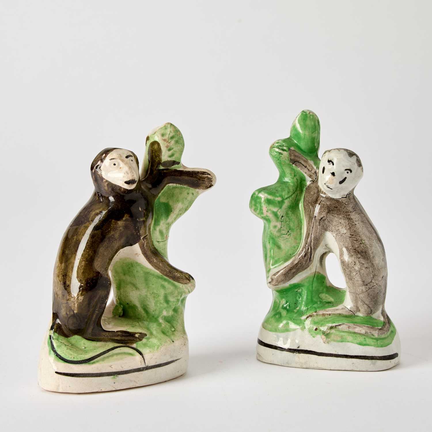 Lot 86 - Pair of Staffordshire Figures of Monkeys