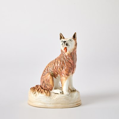 Lot 103 - Group of Staffordshire Figures of Foxes
