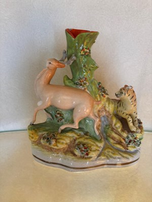 Lot 103 - Group of Staffordshire Figures of Foxes