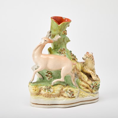 Lot 103 - Group of Staffordshire Figures of Foxes
