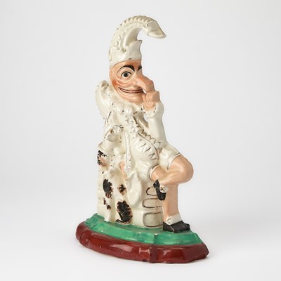Lot 93 - Staffordshire Flatback Group of Punch and His Dog