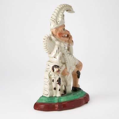Lot 93 - Staffordshire Flatback Group of Punch and His Dog