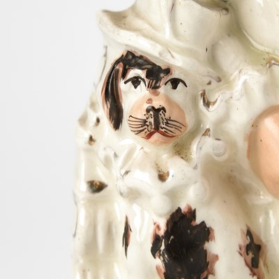 Lot 93 - Staffordshire Flatback Group of Punch and His Dog