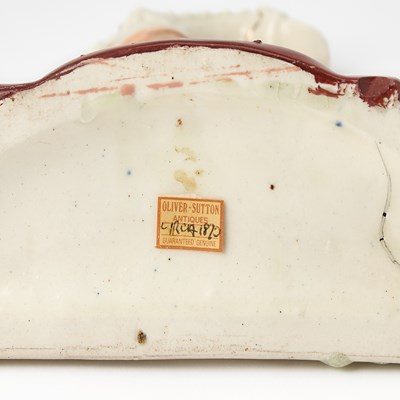 Lot 93 - Staffordshire Flatback Group of Punch and His Dog